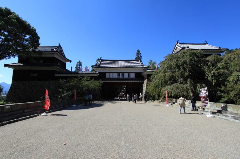 上田城 本丸南櫓、北櫓と東虎口櫓門 